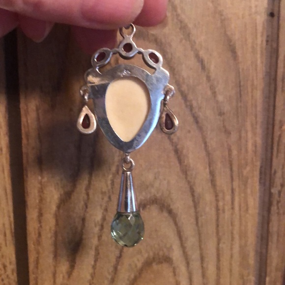 Absolutely Gorgeous Sterling Silver & Ruby & Moonstone Pendant - Picture 7 of 17